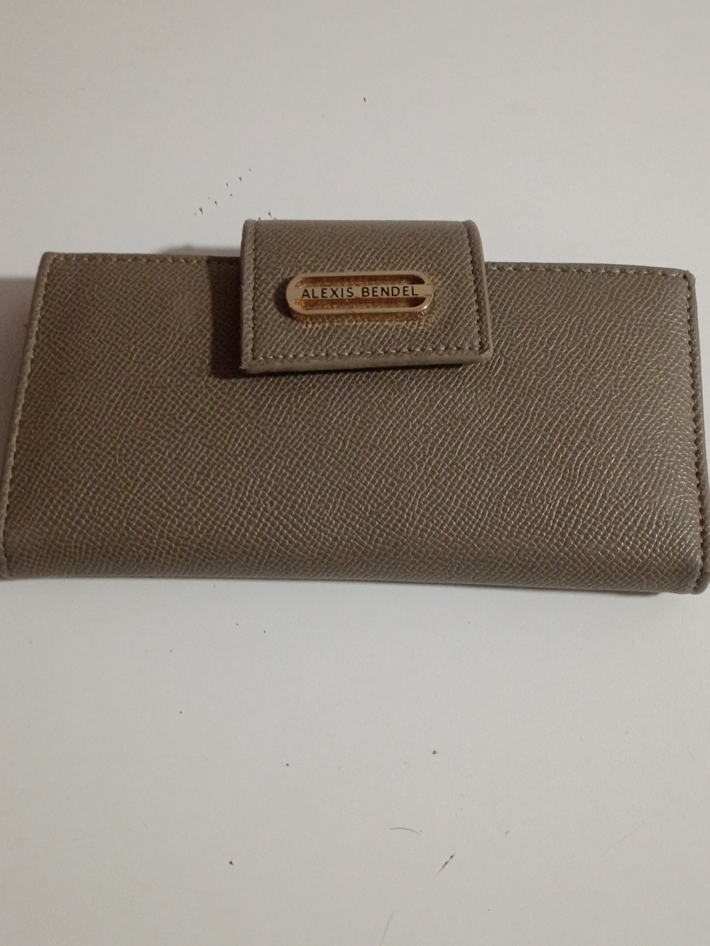 Alexis Bendel Taupe Textured Snap Wallet